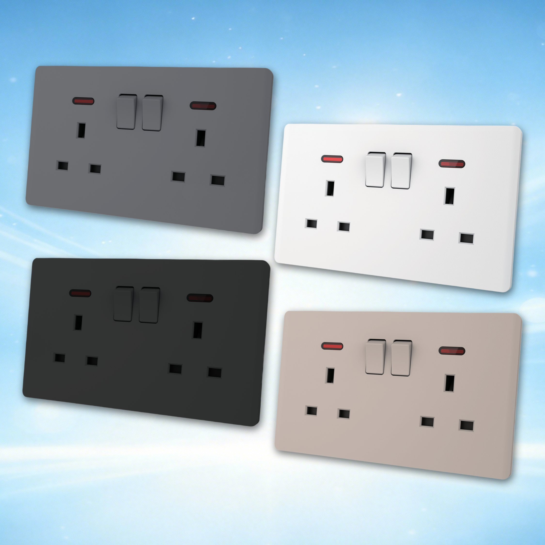 2G 13A Socket with Neon