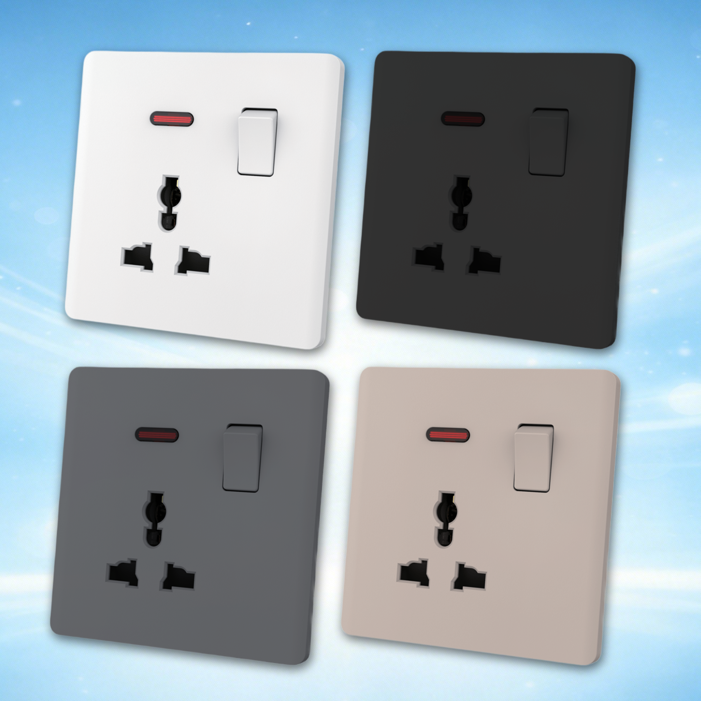 Universial Socket with Neon